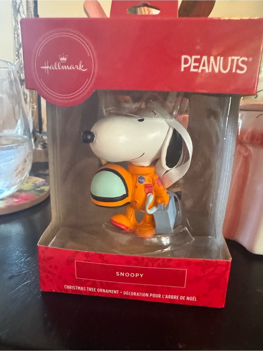 Hallmark Peanuts Snoopy Orange Astronaut Christmas Ornament